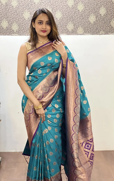 Soft Silk Saree with Zari Weaving | Paithani Saree for Wedding & Festive Wear