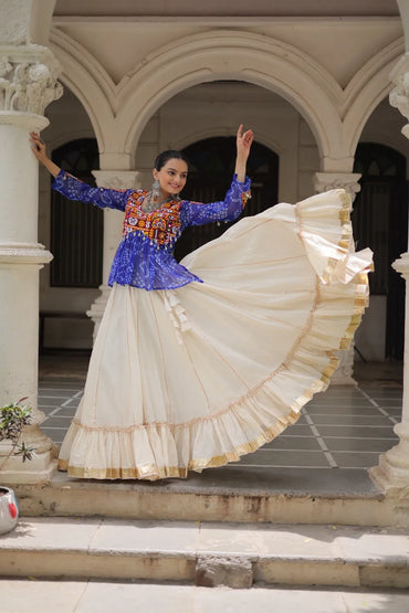 Cotton Lehenga Choli for Navratri 2025 – Designer Navratri Lehenga Set (Blue)