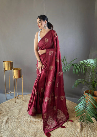 Luxury Silk Saree with Zari Embroidery & Piping | Elegant Zari Sarees