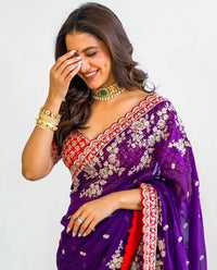 Bollywood Trending Rangoli Blooming Silk Saree | Embroidered Silk Saree Collection