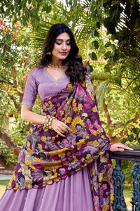 Lehenga Choli for Navratri | Silk Lehenga with Kalamkari Border | Designer Festive Wear
