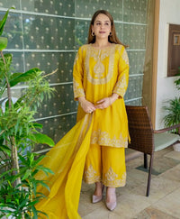 Designer Party Wear Suit | Heavy Chinon Silk with Embroidery & Sequins