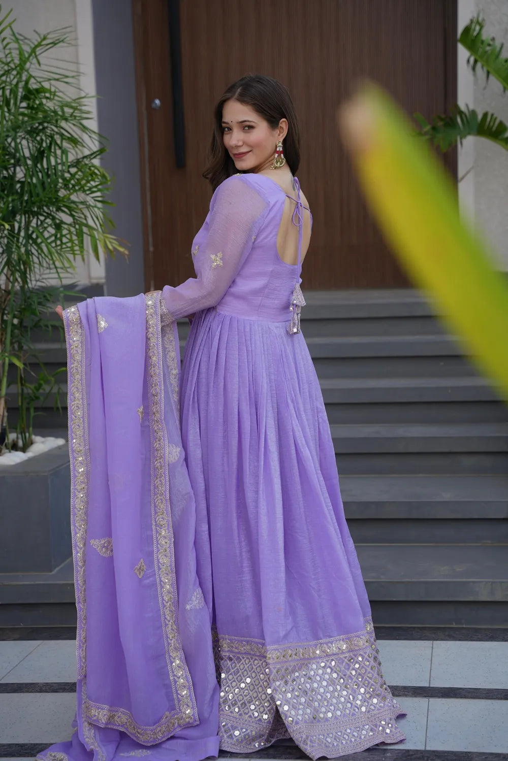 Designer Party Wear Gown Online | Embroidered Party Wear Gown Collection