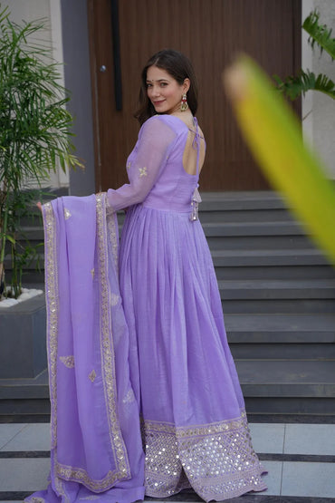 Designer Party Wear Gown Online | Embroidered Party Wear Gown Collection