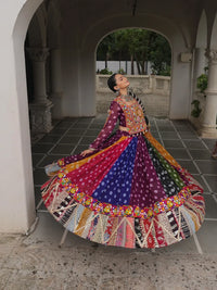 Simple Chaniya Choli for Navratri | Georgette Lehenga with Gamthi Work