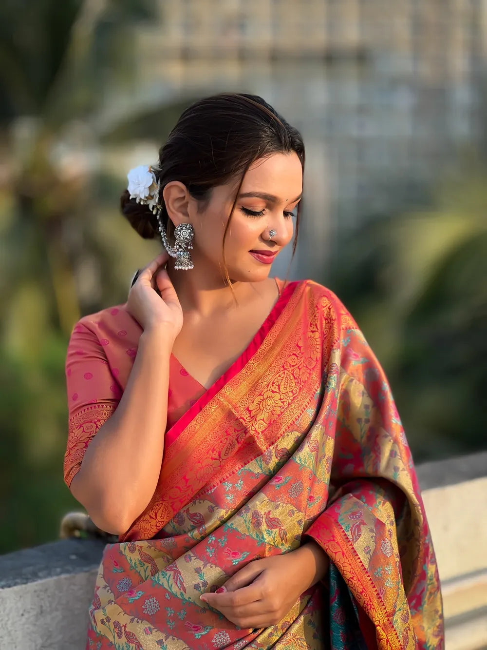 Dharmavaram Silk Saree with Meenakari | Premium Wedding Silk Sarees Online