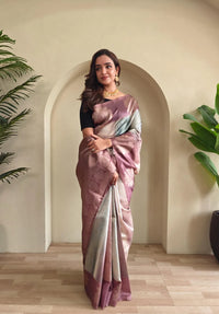 Premium Silk Weaving Saree with Banarasi Zari Work – Veenari Festive Collection