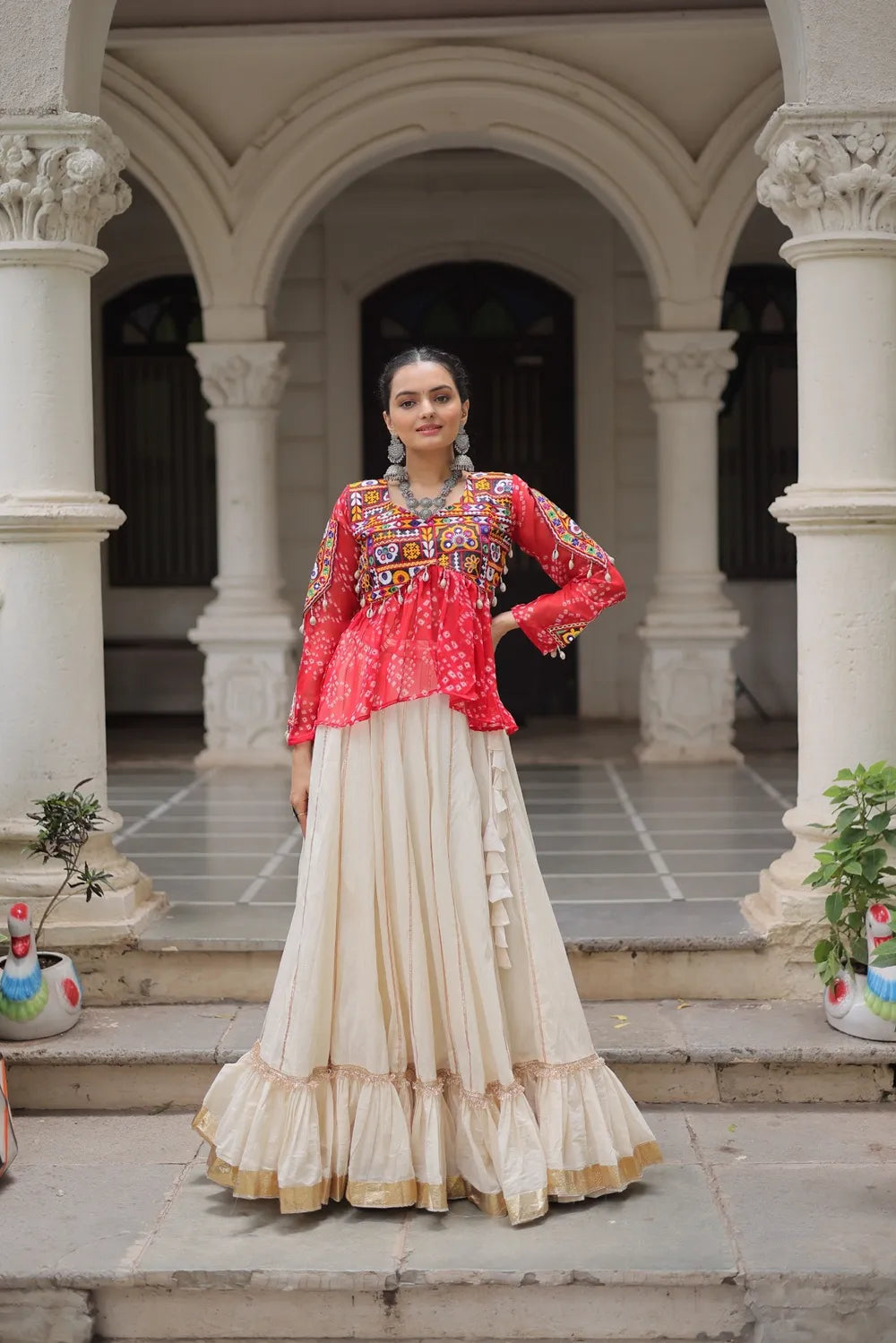 Cotton Lehenga Choli for Navratri 2025 – Designer Navratri Lehenga Set (Pink)