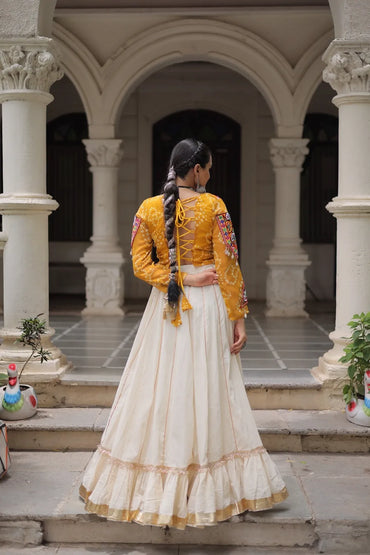 Cotton Lehenga Choli for Navratri 2025 – Designer Navratri Lehenga Set (Yellow)