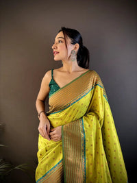 Paithani Silk Saree with Rich Copper Zari Weaving & Free Blouse
