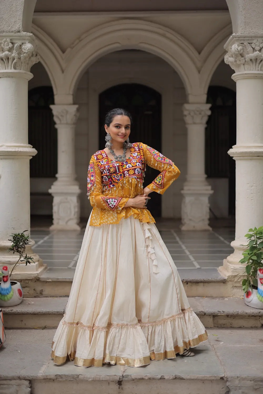 Cotton Lehenga Choli for Navratri 2025 – Designer Navratri Lehenga Set (Yellow)